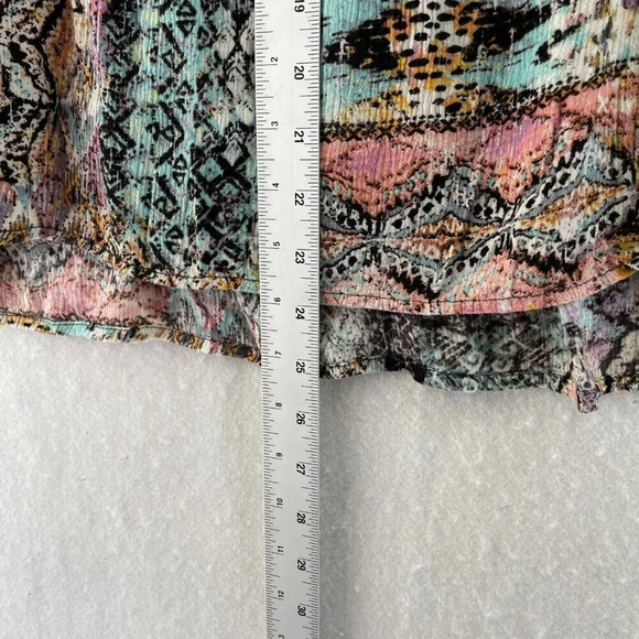 Billabong Blouse Womens M Sheer Western Off Shoulder Pullover 3/4 Sleeve Stretch - Picture 4 of 10